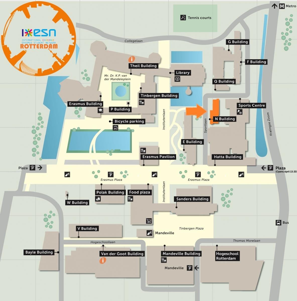 Kaart Rotterdami erasmuse ülikooli 