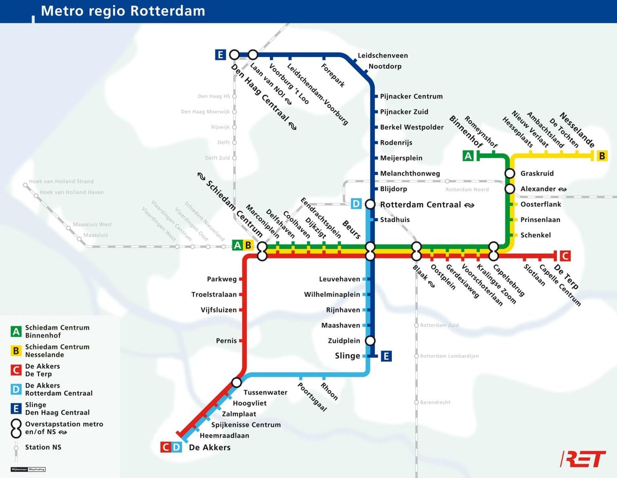 Rotterdami metroo kaart