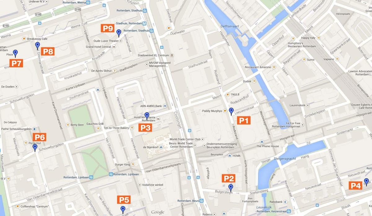 Kaart Rotterdami parkimise tsoonid 