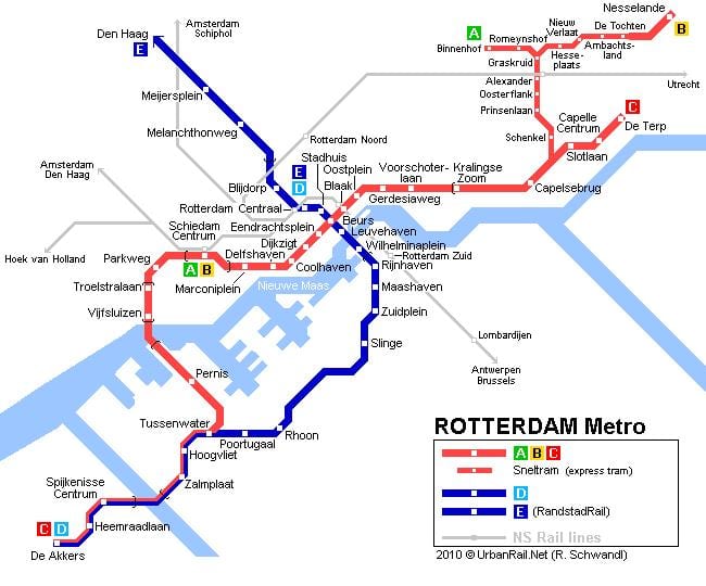 ret Rotterdami trammi kaart