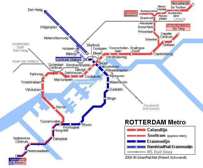 Rotterdami ühistranspordi kaart